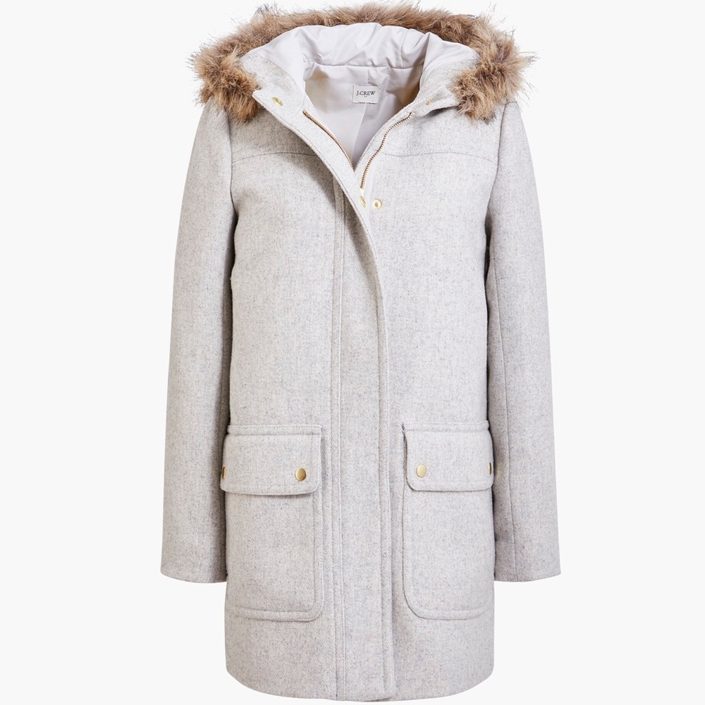 J.Crew Vail Petite Parka in Grey